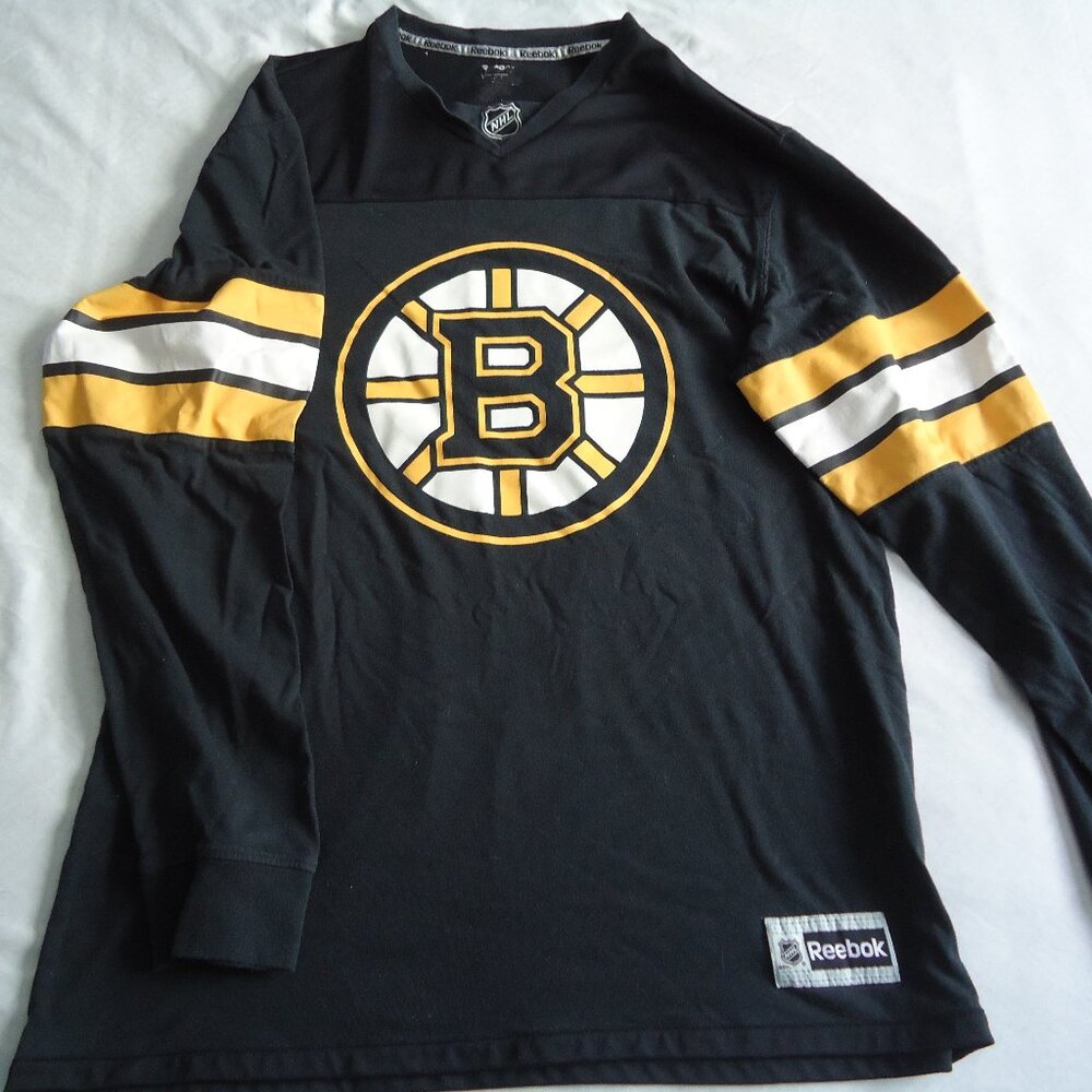 Boston Bruins NHL Mens Jersey Style Long Sleeve Tshirt